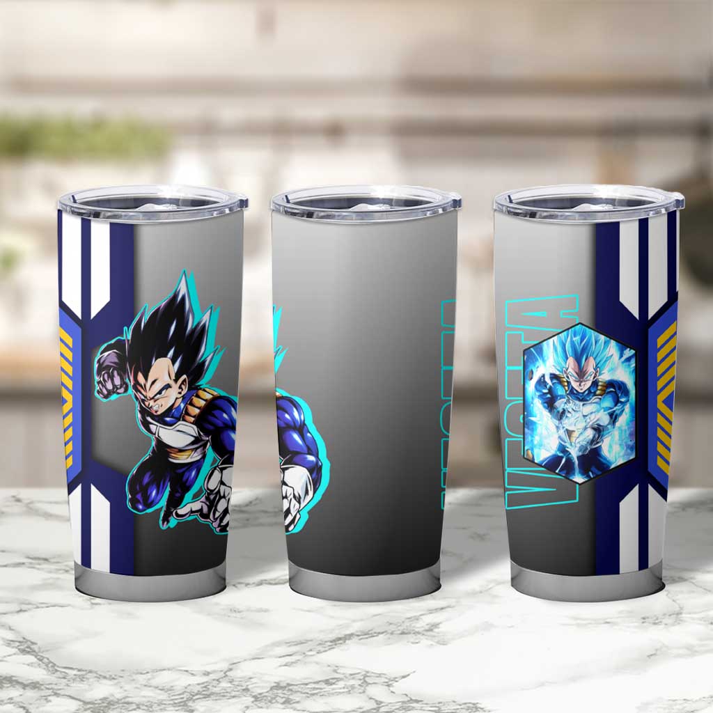 Vegeta from Dragon Ball Tumbler Cup with Super Saiyan Blue Form and Action Pose Design - The Mazicc