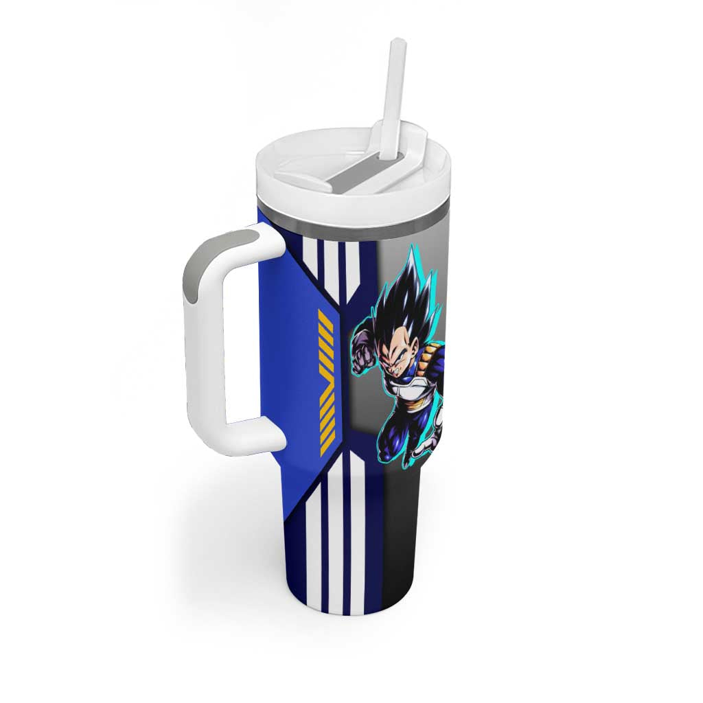 Vegeta from Dragon Ball Tumbler With Handle with Super Saiyan Blue Form and Action Pose Design - The Mazicc