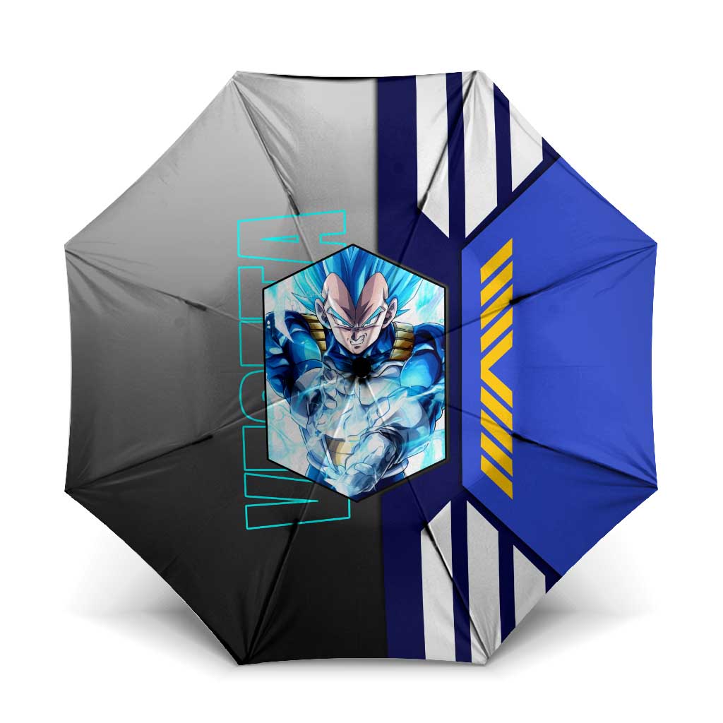 Vegeta from Dragon Ball Umbrella with Super Saiyan Blue Form and Action Pose Design - The Mazicc