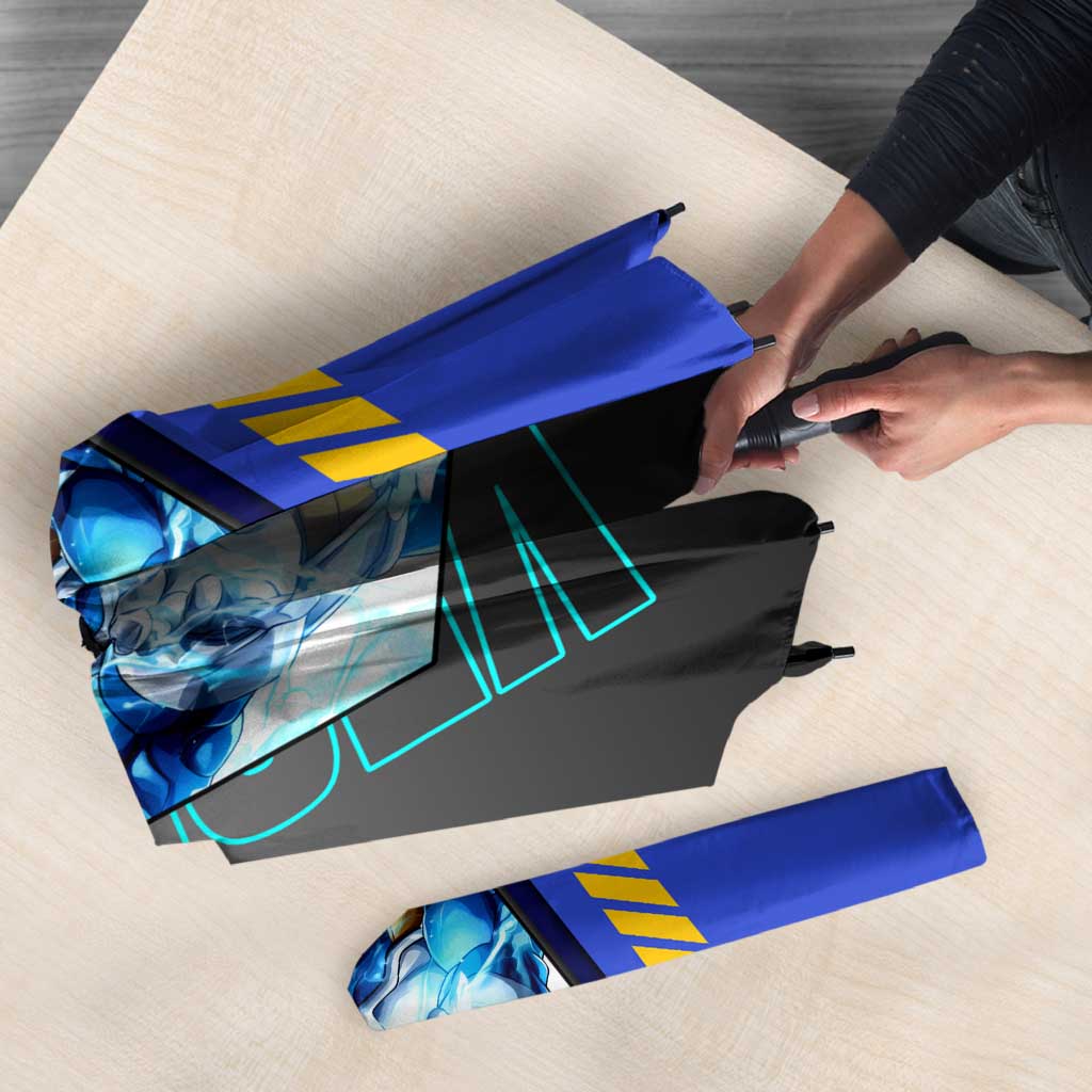 Vegeta from Dragon Ball Umbrella with Super Saiyan Blue Form and Action Pose Design - The Mazicc