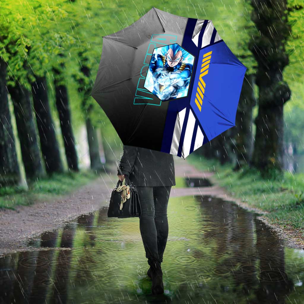 Vegeta from Dragon Ball Umbrella with Super Saiyan Blue Form and Action Pose Design - The Mazicc