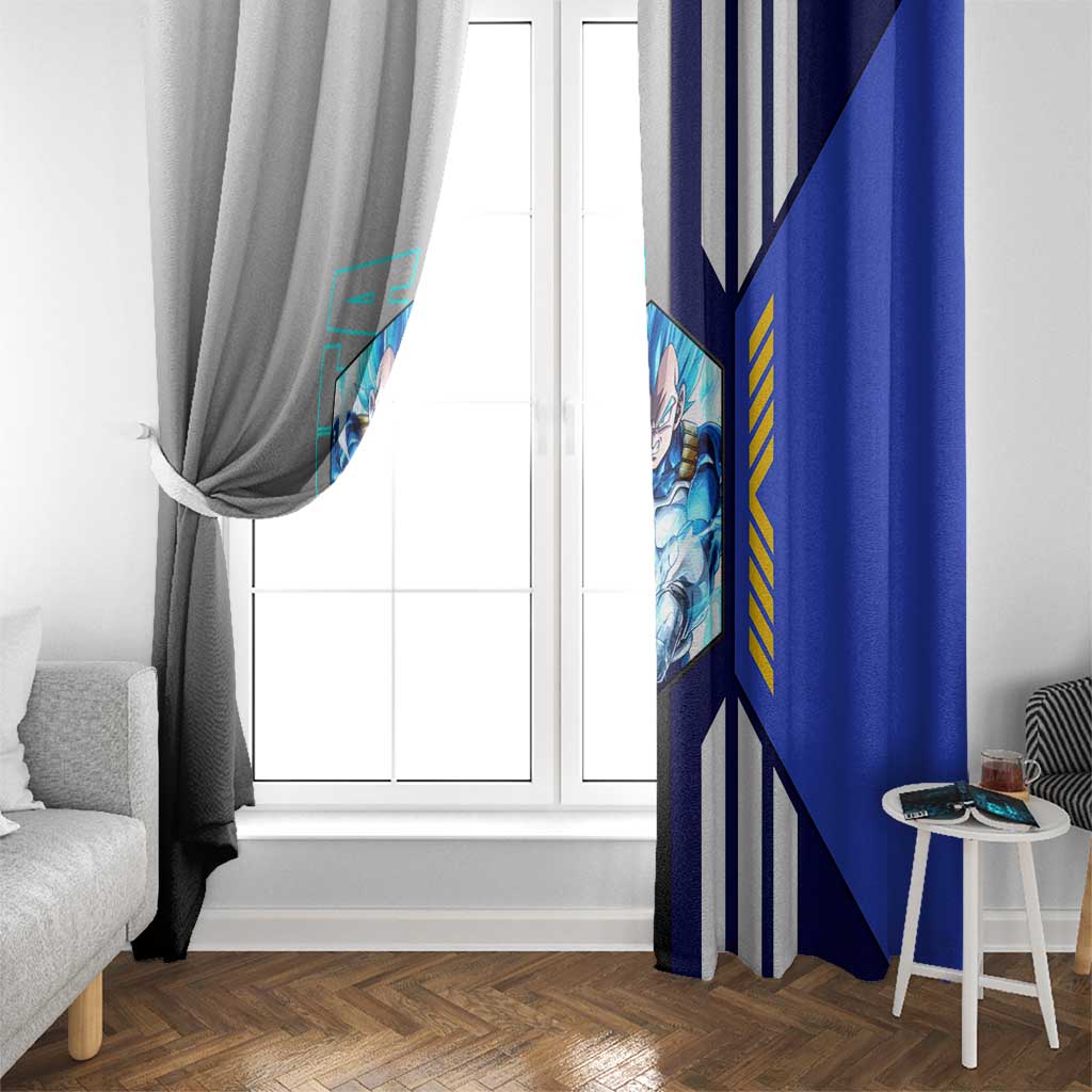 Vegeta from Dragon Ball Window Curtain with Super Saiyan Blue Form and Action Pose Design - The Mazicc