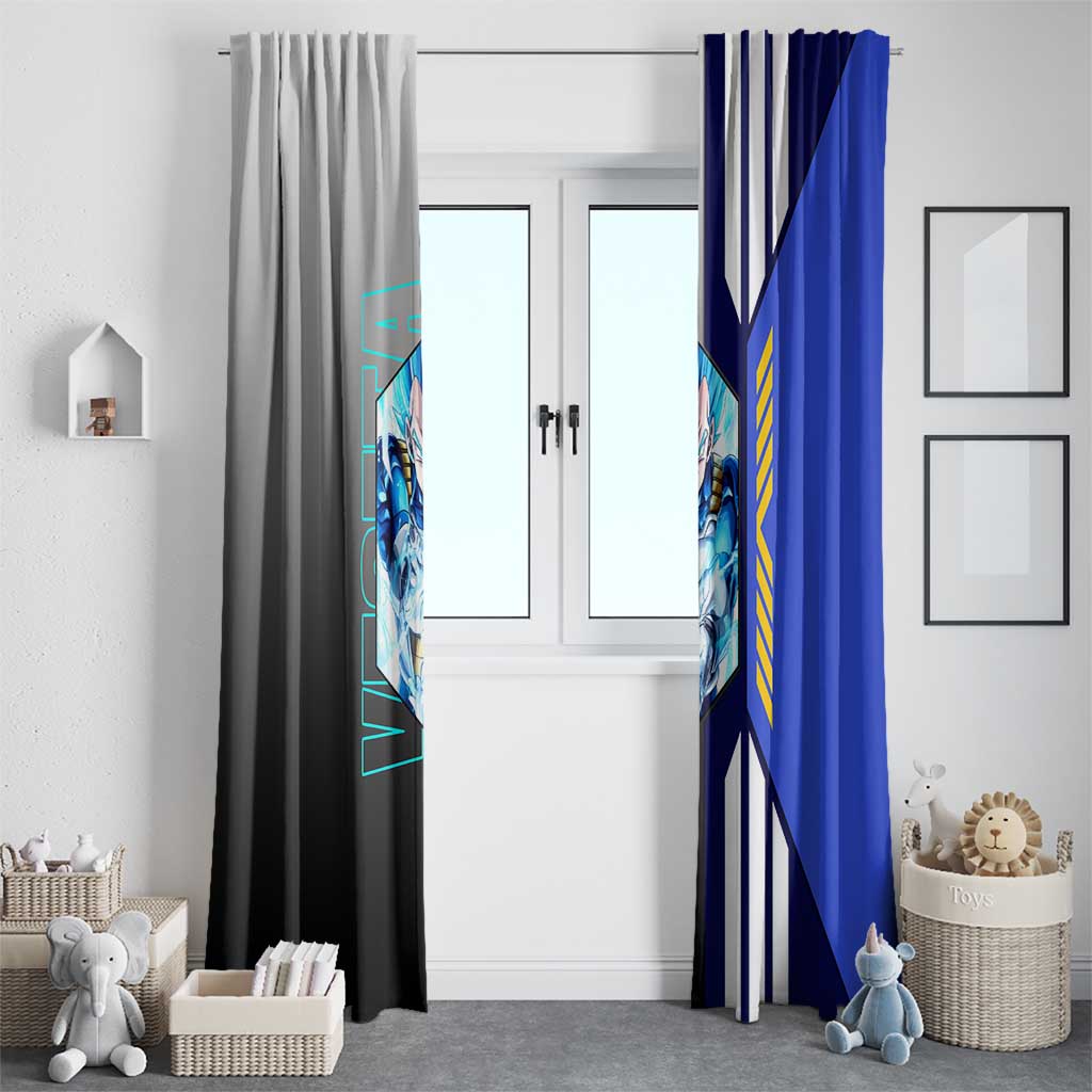 Vegeta from Dragon Ball Window Curtain with Super Saiyan Blue Form and Action Pose Design - The Mazicc