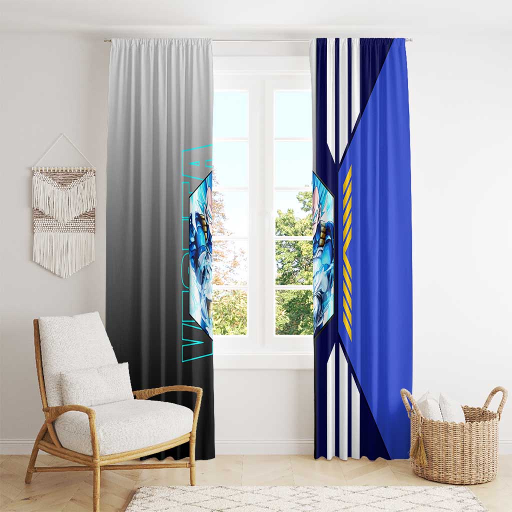 Vegeta from Dragon Ball Window Curtain with Super Saiyan Blue Form and Action Pose Design - The Mazicc
