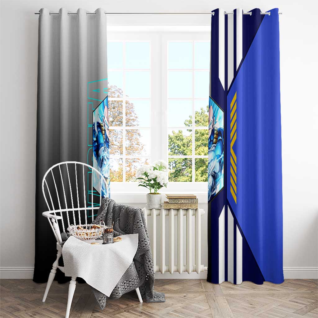 Vegeta from Dragon Ball Window Curtain with Super Saiyan Blue Form and Action Pose Design - The Mazicc