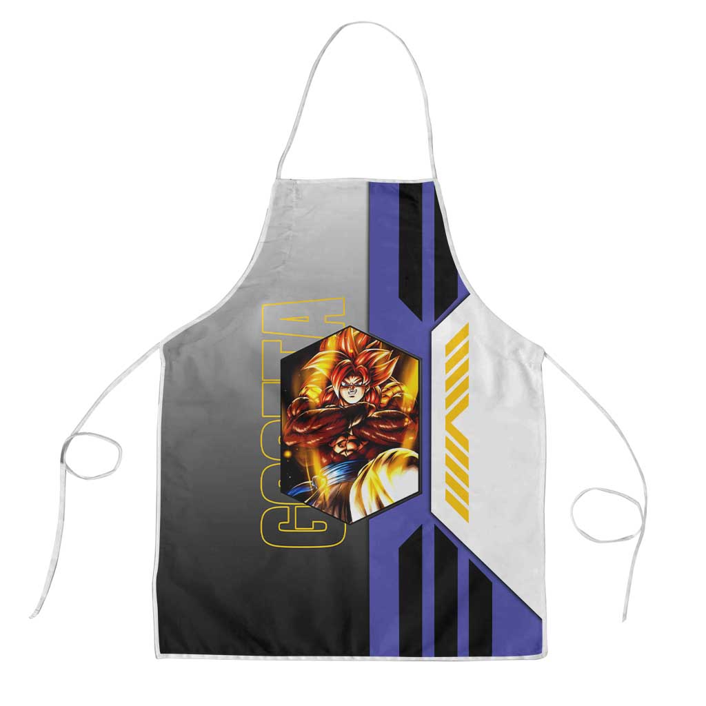 Gogeta from Dragon Ball Apron with Super Saiyan Blue Form and Action Pose Design - The Mazicc