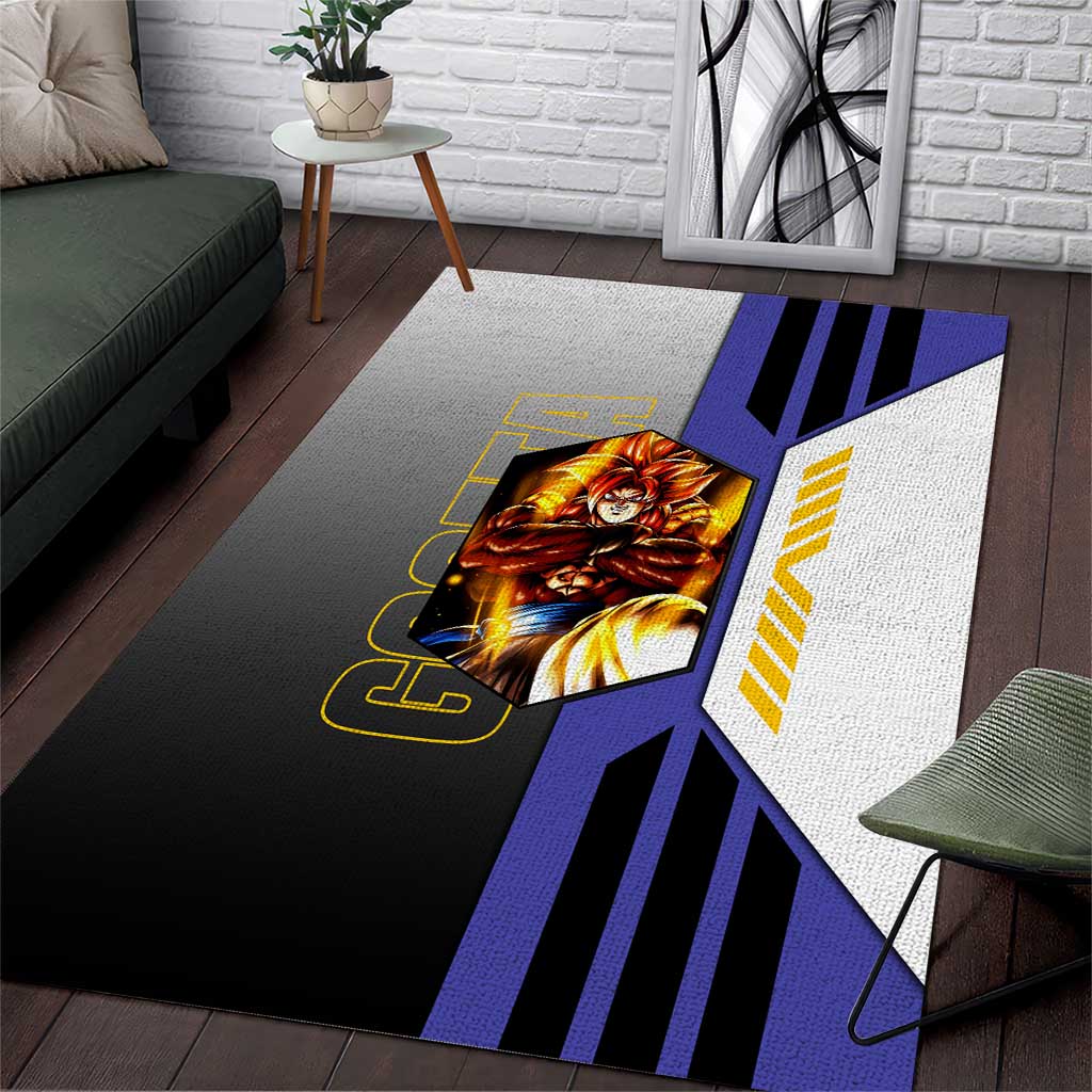 Gogeta from Dragon Ball Area Rug with Super Saiyan Blue Form and Action Pose Design - The Mazicc