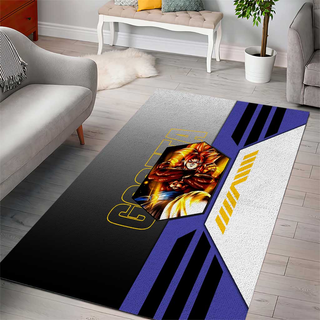 Gogeta from Dragon Ball Area Rug with Super Saiyan Blue Form and Action Pose Design - The Mazicc