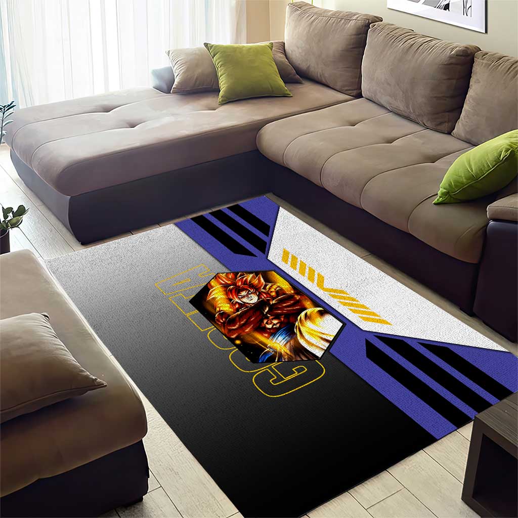 Gogeta from Dragon Ball Area Rug with Super Saiyan Blue Form and Action Pose Design - The Mazicc