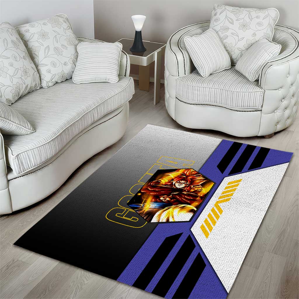 Gogeta from Dragon Ball Area Rug with Super Saiyan Blue Form and Action Pose Design - The Mazicc
