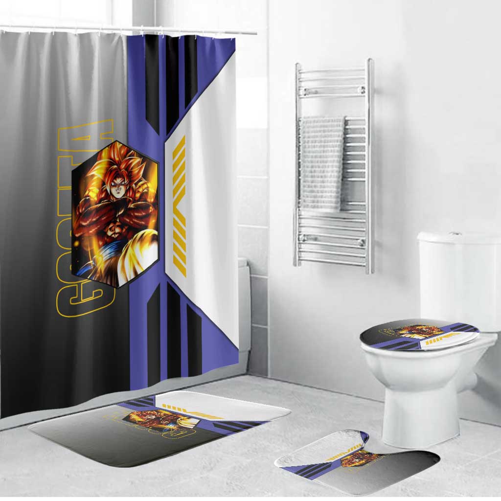Gogeta from Dragon Ball Bathroom Set with Super Saiyan Blue Form and Action Pose Design - The Mazicc