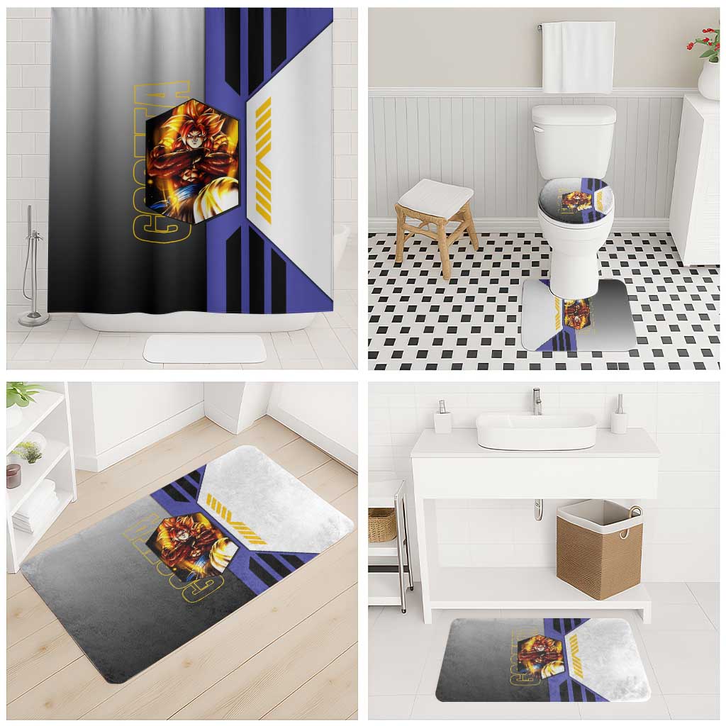 Gogeta from Dragon Ball Bathroom Set with Super Saiyan Blue Form and Action Pose Design - The Mazicc