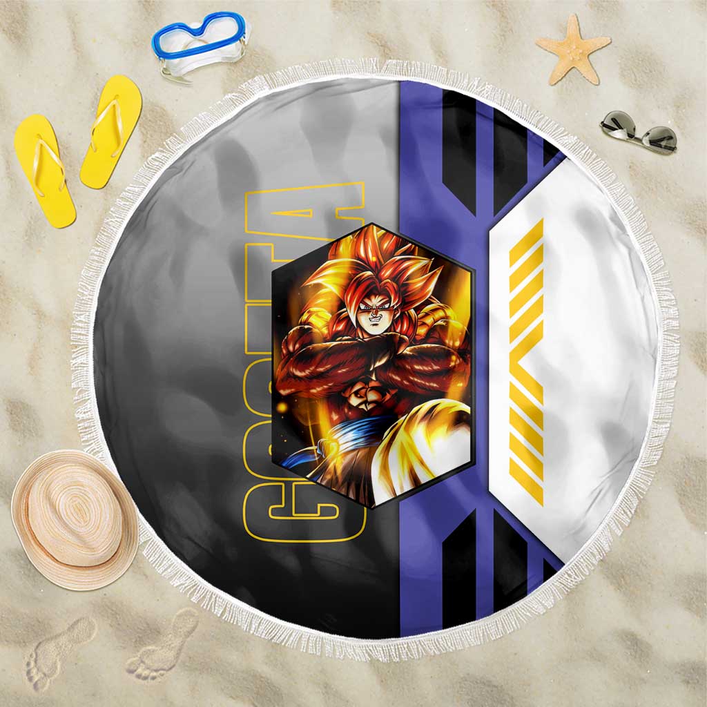 Gogeta from Dragon Ball Beach Blanket with Super Saiyan Blue Form and Action Pose Design - The Mazicc