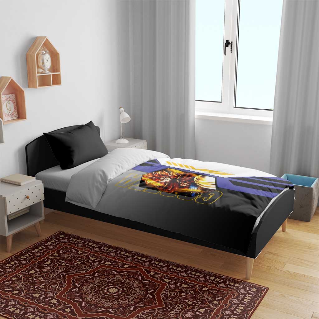 Gogeta from Dragon Ball Bedding Set with Super Saiyan Blue Form and Action Pose Design - The Mazicc