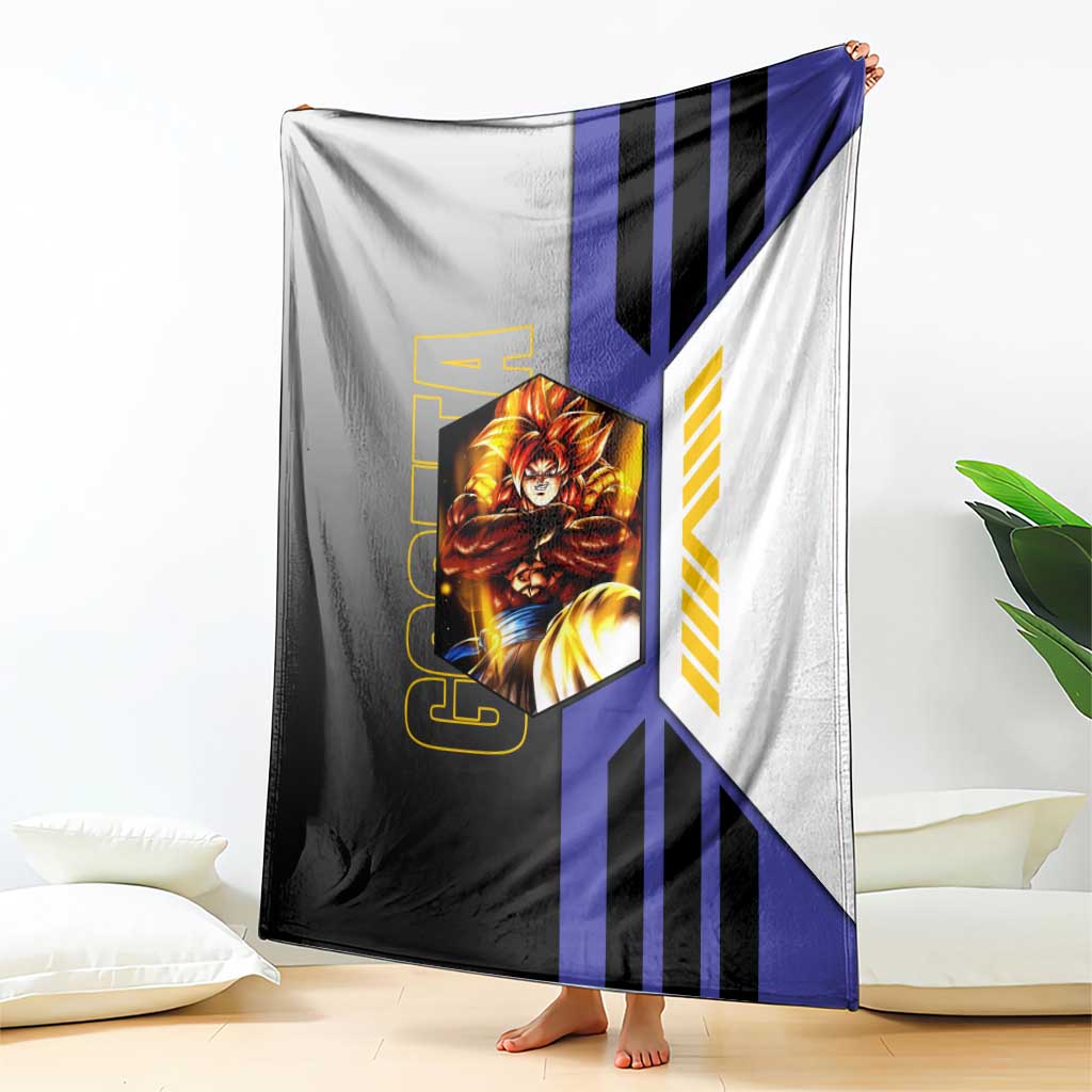 Gogeta from Dragon Ball Blanket with Super Saiyan Blue Form and Action Pose Design - The Mazicc
