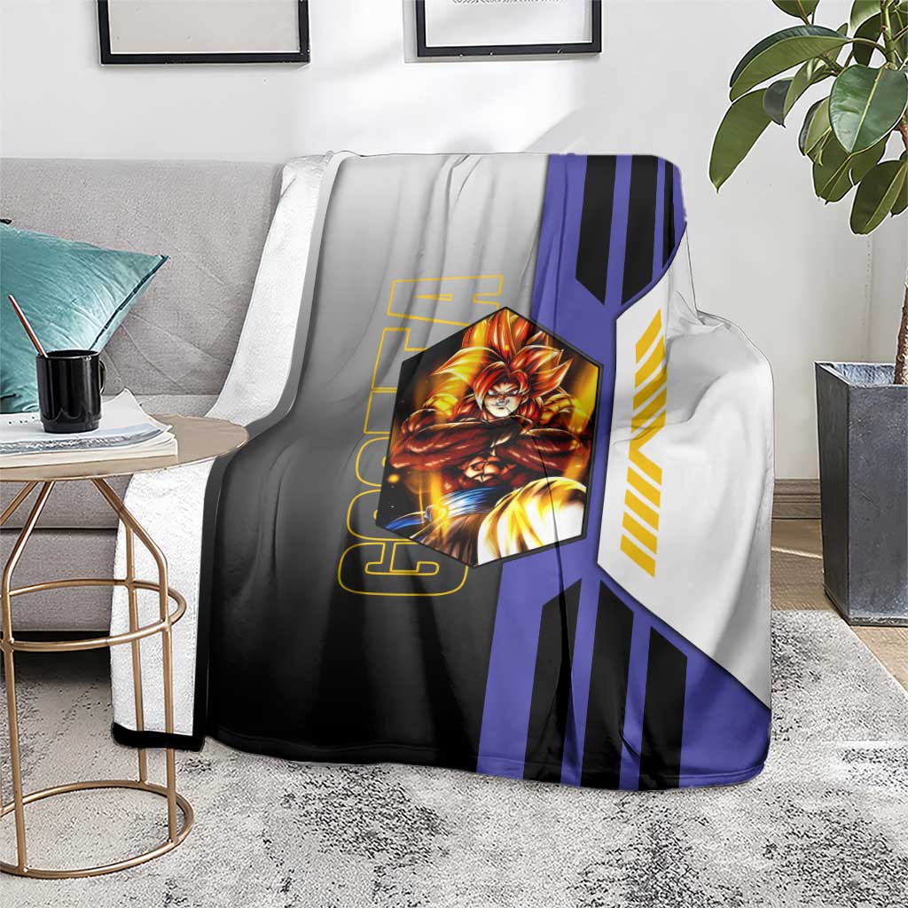 Gogeta from Dragon Ball Blanket with Super Saiyan Blue Form and Action Pose Design - The Mazicc