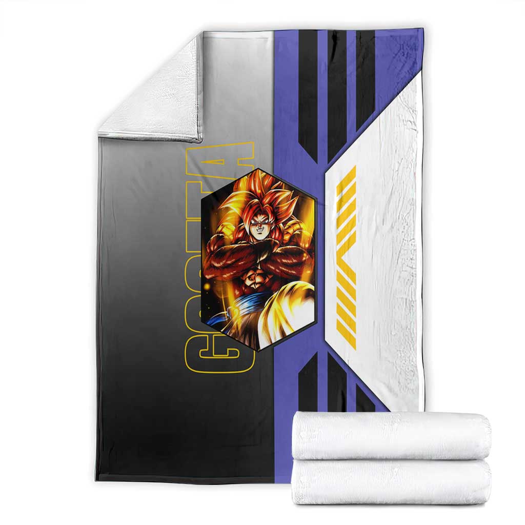 Gogeta from Dragon Ball Blanket with Super Saiyan Blue Form and Action Pose Design - The Mazicc