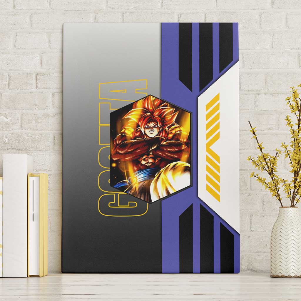 Gogeta from Dragon Ball Canvas Wall Art with Super Saiyan Blue Form and Action Pose Design - The Mazicc