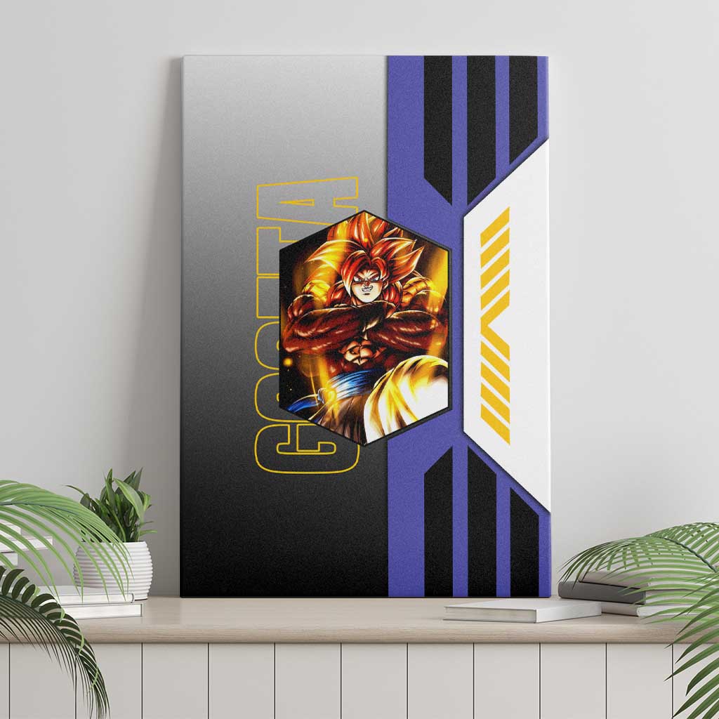 Gogeta from Dragon Ball Canvas Wall Art with Super Saiyan Blue Form and Action Pose Design - The Mazicc