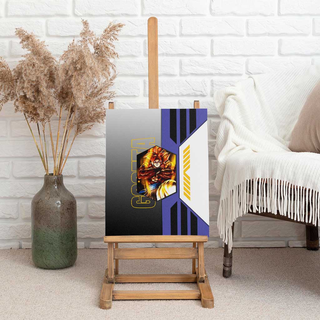 Gogeta from Dragon Ball Canvas Wall Art with Super Saiyan Blue Form and Action Pose Design - The Mazicc