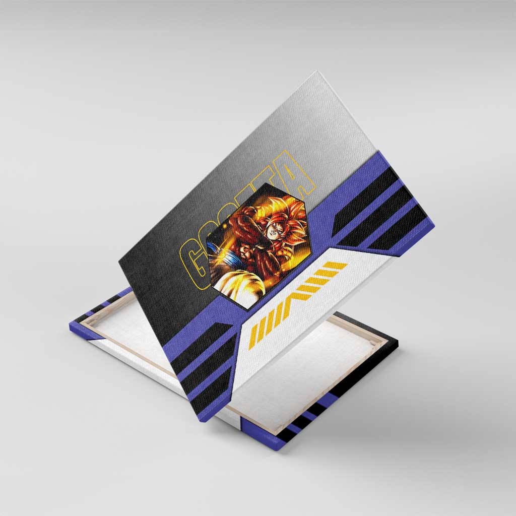 Gogeta from Dragon Ball Canvas Wall Art with Super Saiyan Blue Form and Action Pose Design - The Mazicc