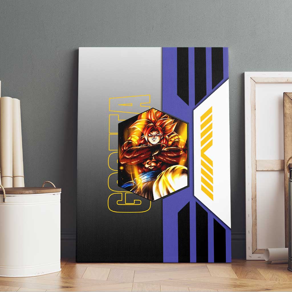 Gogeta from Dragon Ball Canvas Wall Art with Super Saiyan Blue Form and Action Pose Design - The Mazicc