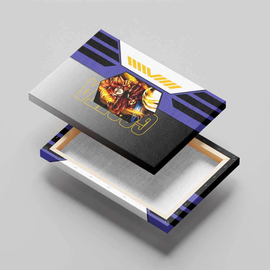 Gogeta from Dragon Ball Canvas Wall Art with Super Saiyan Blue Form and Action Pose Design - The Mazicc