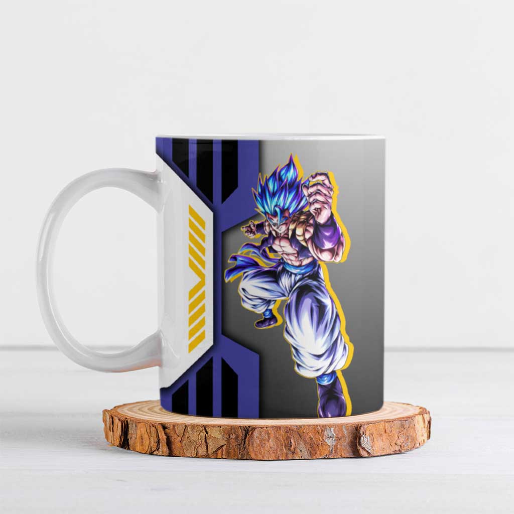 Gogeta from Dragon Ball Ceramic Mug with Super Saiyan Blue Form and Action Pose Design - The Mazicc