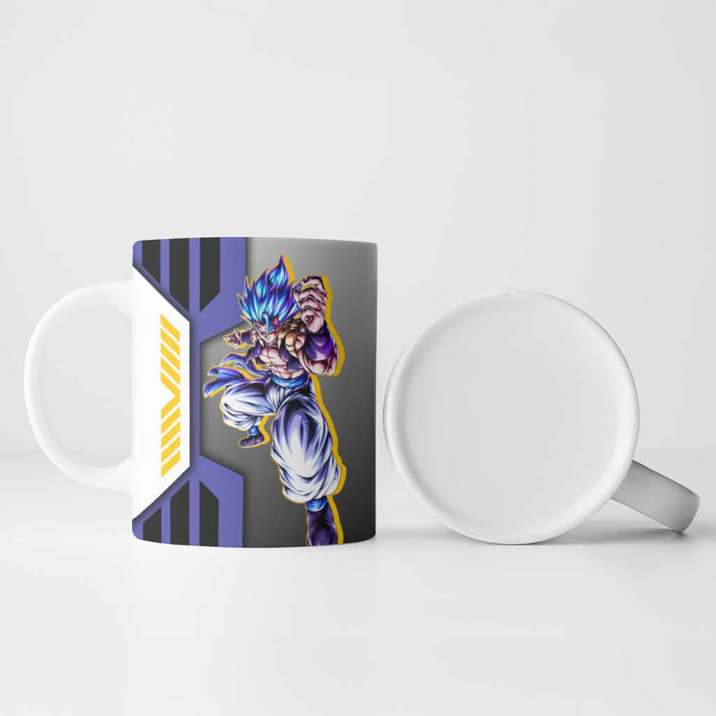 Gogeta from Dragon Ball Ceramic Mug with Super Saiyan Blue Form and Action Pose Design - The Mazicc