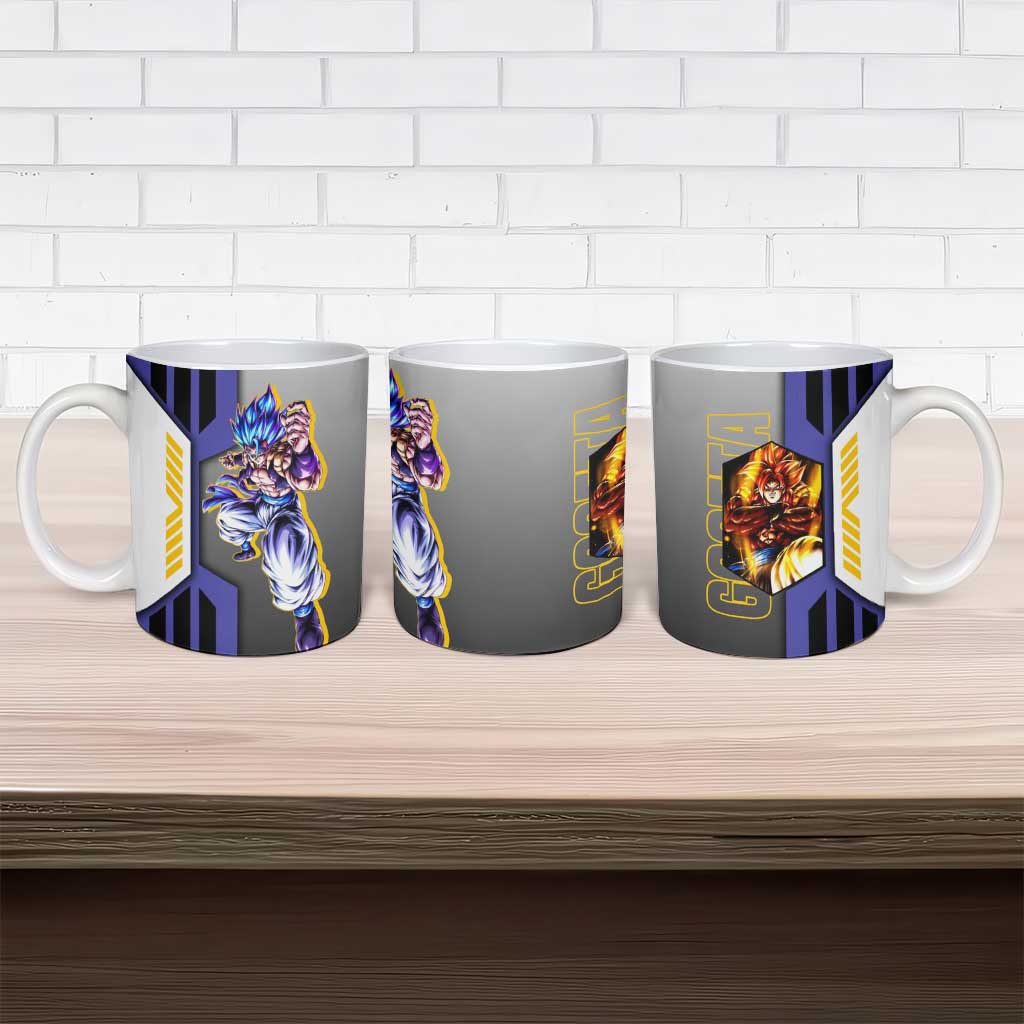Gogeta from Dragon Ball Ceramic Mug with Super Saiyan Blue Form and Action Pose Design - The Mazicc