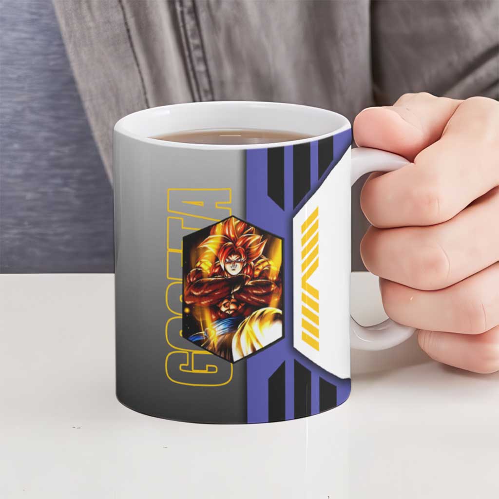 Gogeta from Dragon Ball Ceramic Mug with Super Saiyan Blue Form and Action Pose Design - The Mazicc