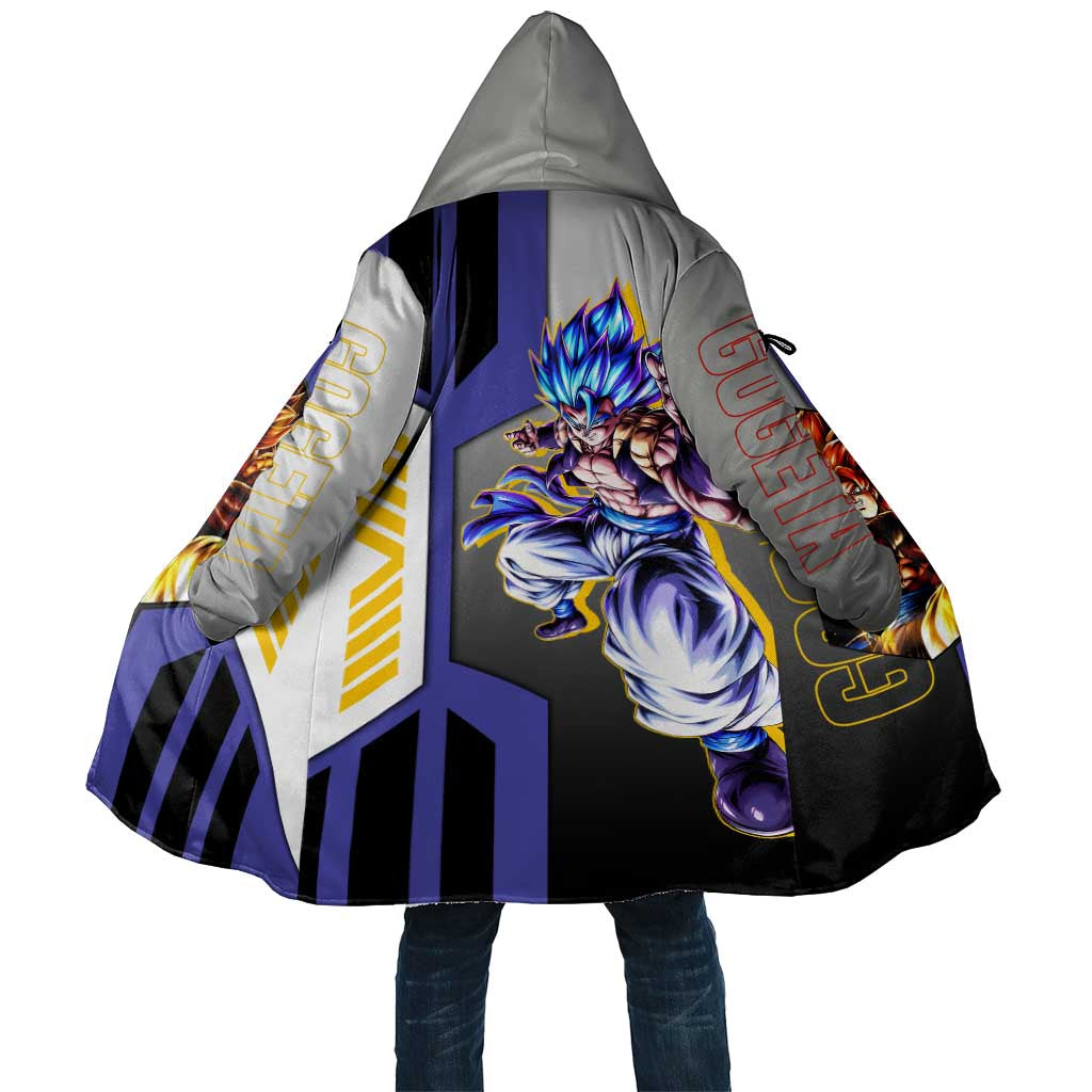Gogeta from Dragon Ball Cloak with Super Saiyan Blue Form and Action Pose Design - The Mazicc