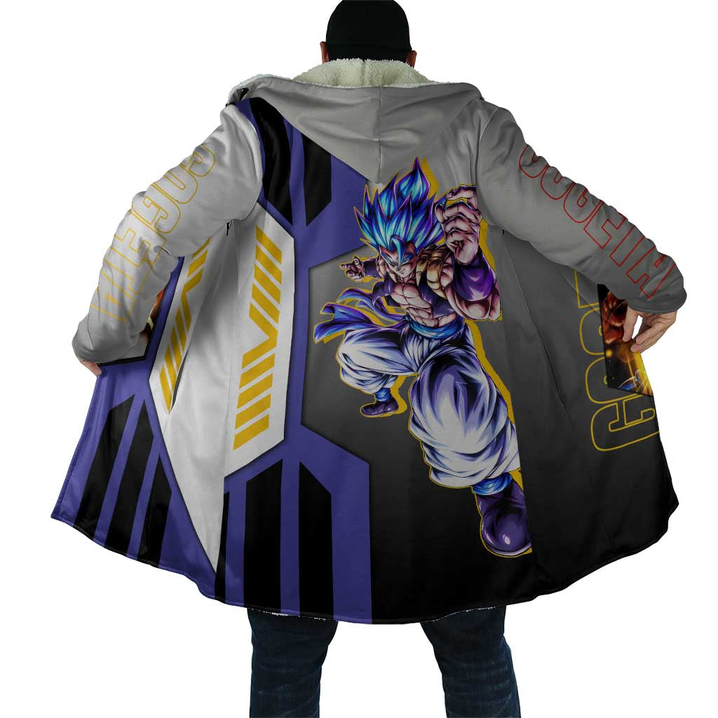 Gogeta from Dragon Ball Cloak with Super Saiyan Blue Form and Action Pose Design - The Mazicc