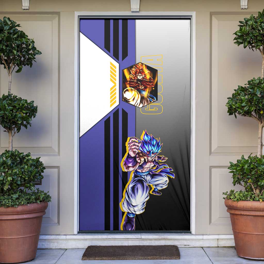 Gogeta from Dragon Ball Door Cover with Super Saiyan Blue Form and Action Pose Design - The Mazicc