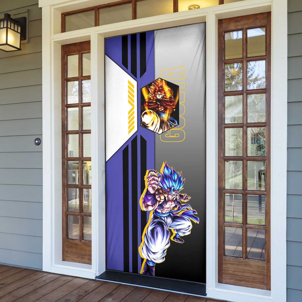 Gogeta from Dragon Ball Door Cover with Super Saiyan Blue Form and Action Pose Design - The Mazicc