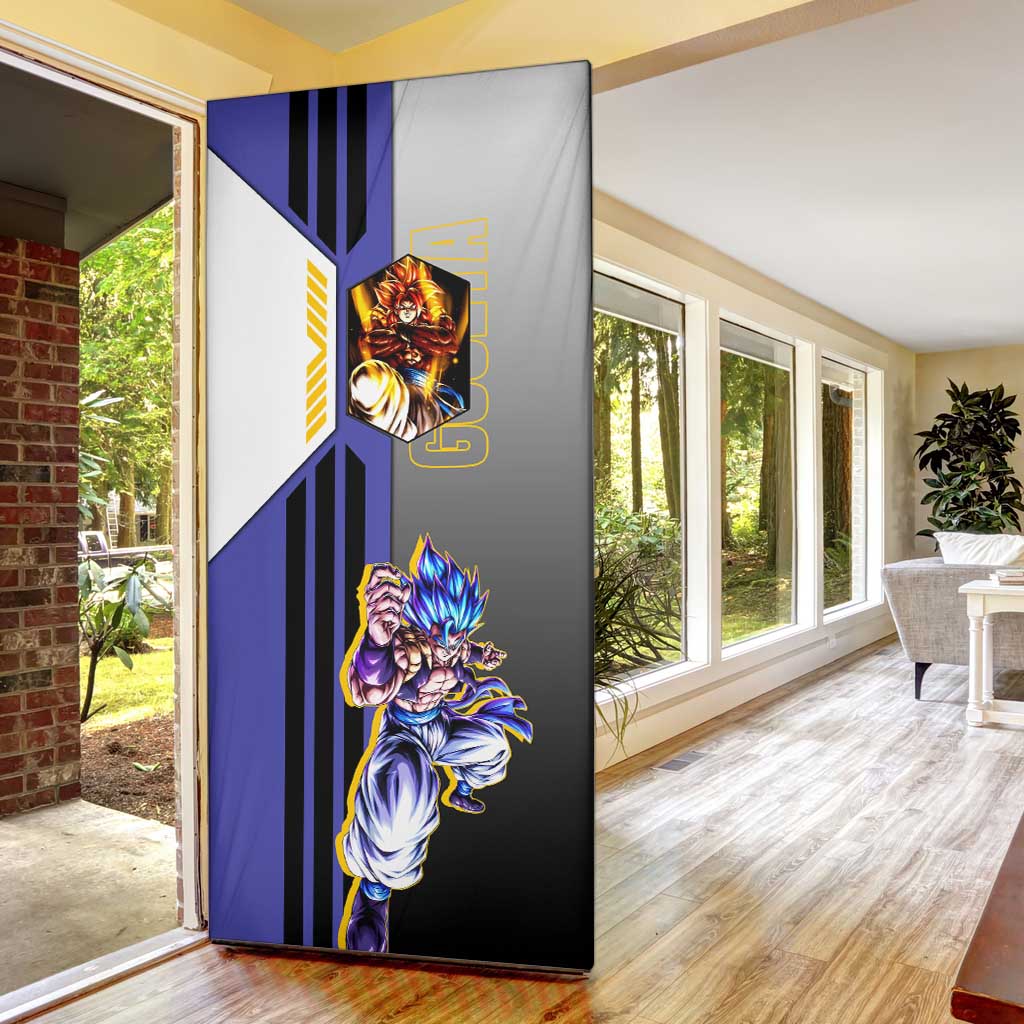 Gogeta from Dragon Ball Door Cover with Super Saiyan Blue Form and Action Pose Design - The Mazicc