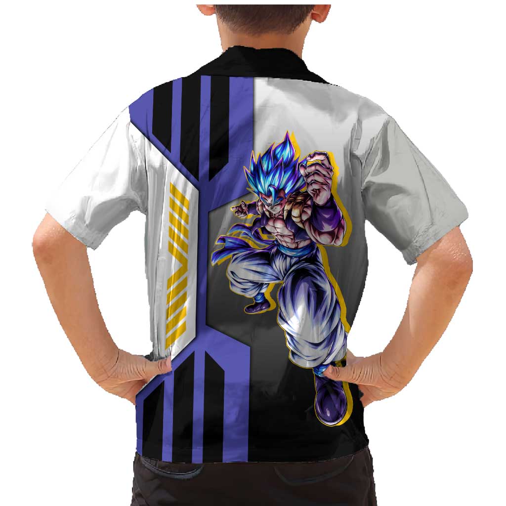 Gogeta from Dragon Ball Family Matching Mermaid Dress and Hawaiian Shirt with Super Saiyan Blue Form and Action Pose Design - The Mazicc