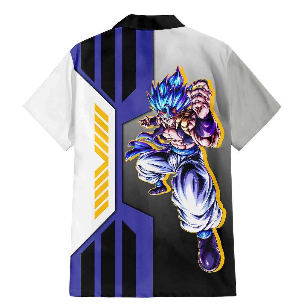 Gogeta from Dragon Ball Family Matching Mermaid Dress and Hawaiian Shirt with Super Saiyan Blue Form and Action Pose Design - The Mazicc