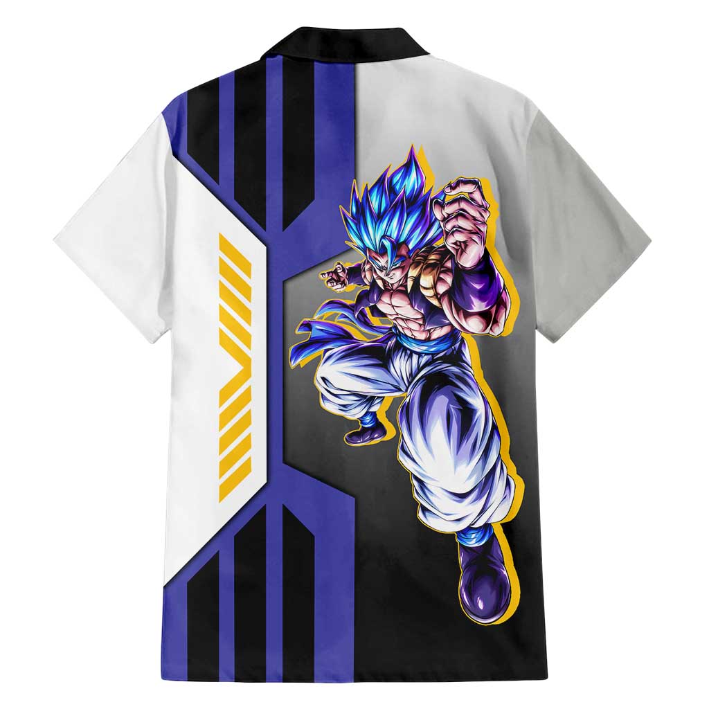 Gogeta from Dragon Ball Family Matching Puletasi and Hawaiian Shirt with Super Saiyan Blue Form and Action Pose Design - The Mazicc