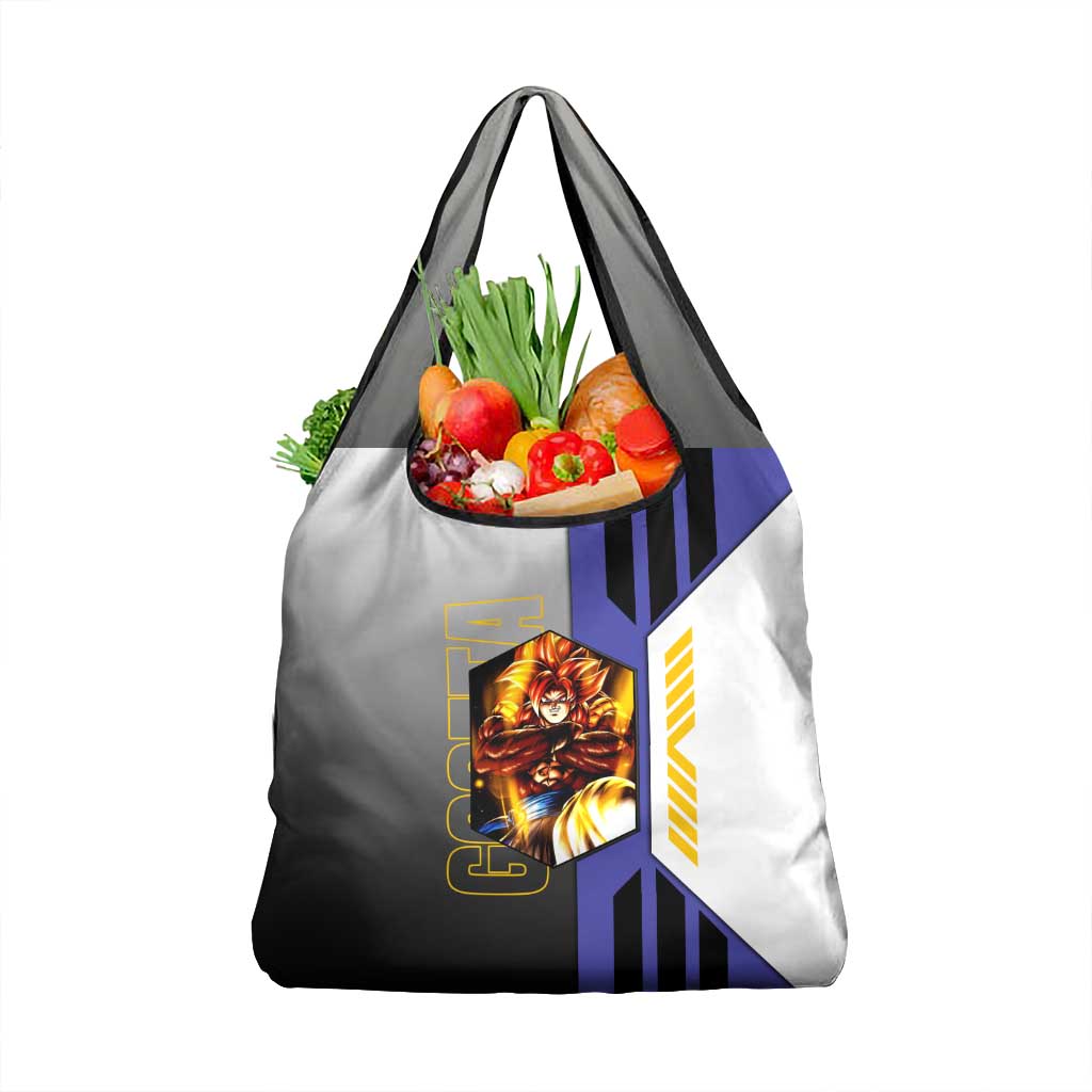 Gogeta from Dragon Ball Grocery Bag with Super Saiyan Blue Form and Action Pose Design - The Mazicc