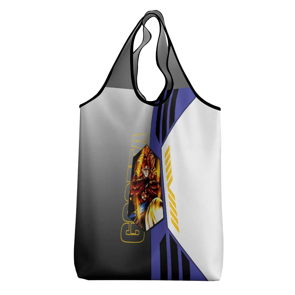 Gogeta from Dragon Ball Grocery Bag with Super Saiyan Blue Form and Action Pose Design - The Mazicc