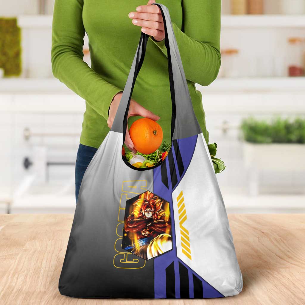 Gogeta from Dragon Ball Grocery Bag with Super Saiyan Blue Form and Action Pose Design - The Mazicc