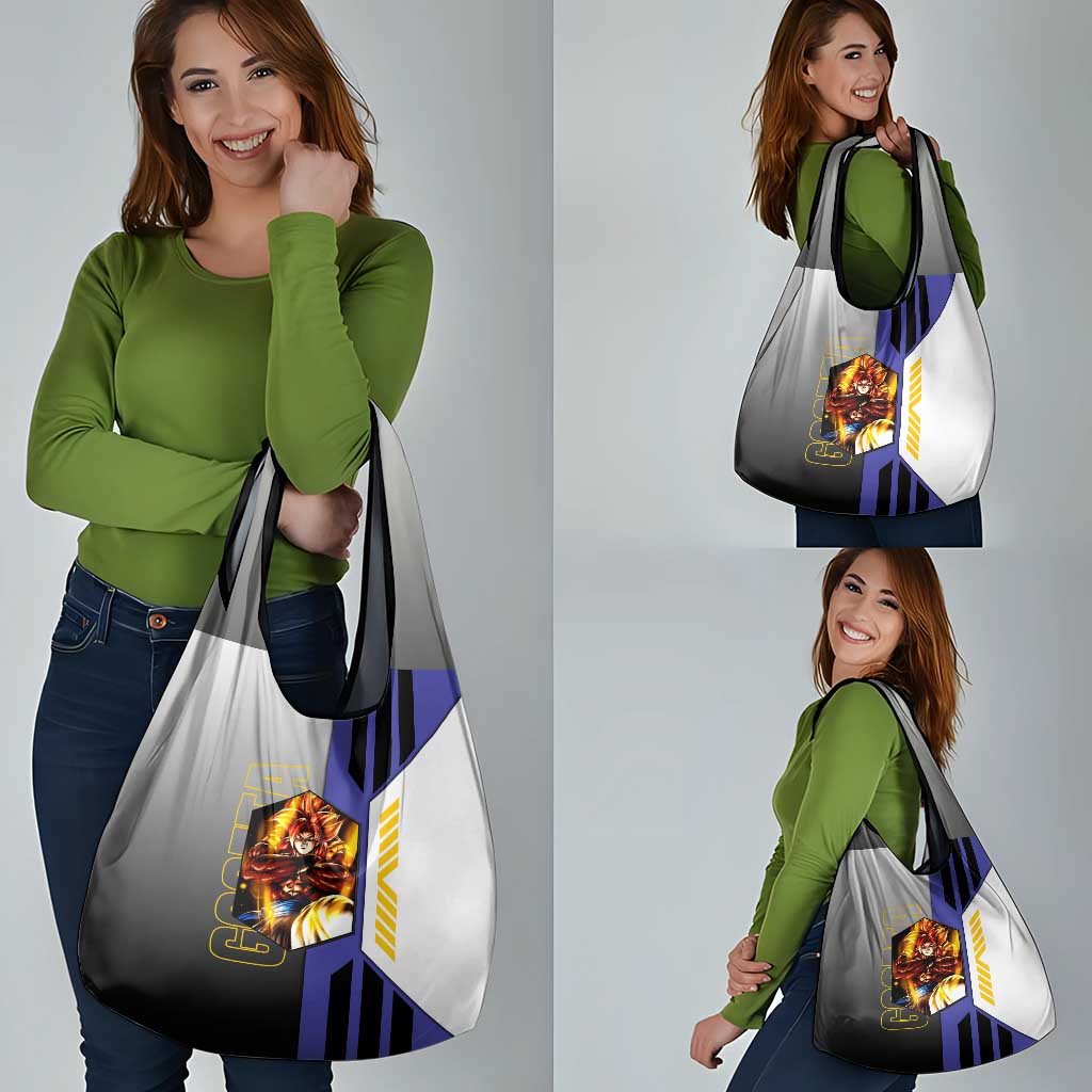 Gogeta from Dragon Ball Grocery Bag with Super Saiyan Blue Form and Action Pose Design - The Mazicc