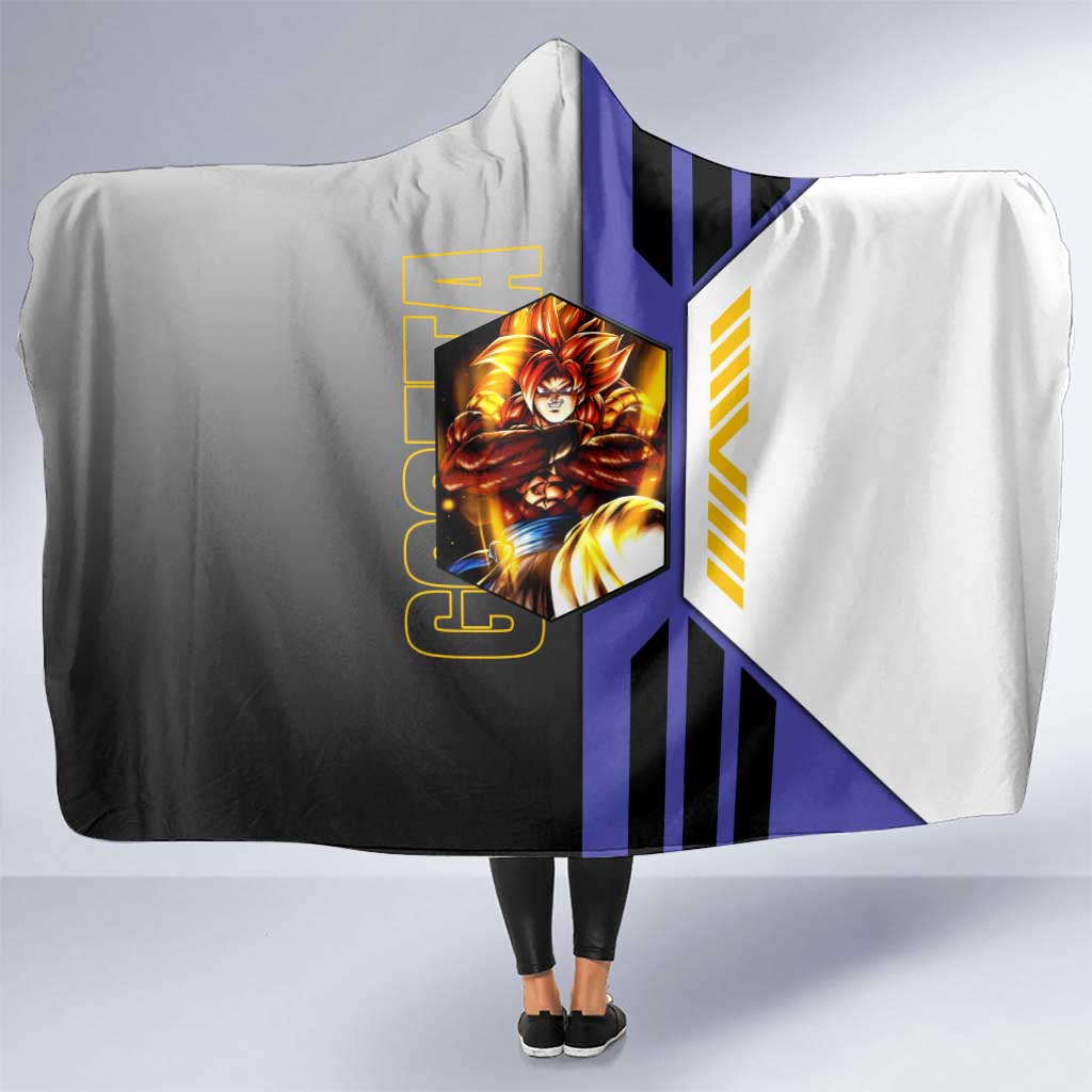Gogeta from Dragon Ball Hooded Blanket with Super Saiyan Blue Form and Action Pose Design - The Mazicc
