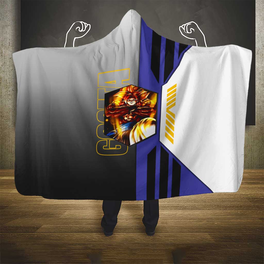 Gogeta from Dragon Ball Hooded Blanket with Super Saiyan Blue Form and Action Pose Design - The Mazicc