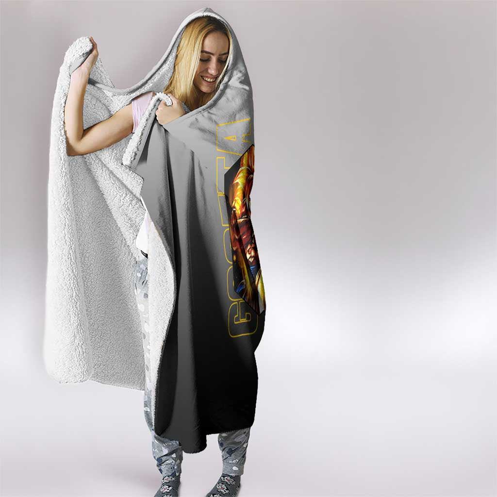 Gogeta from Dragon Ball Hooded Blanket with Super Saiyan Blue Form and Action Pose Design - The Mazicc