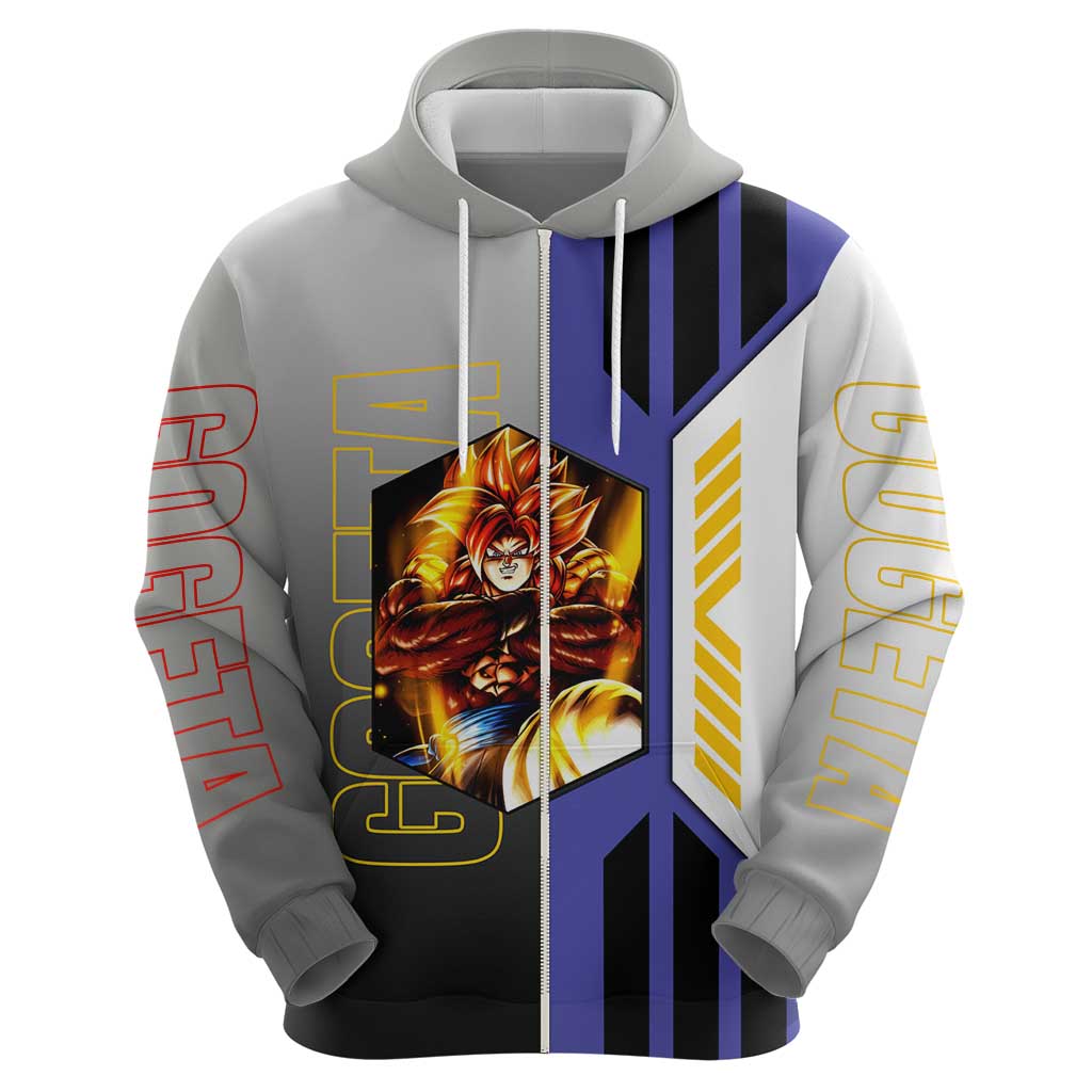 Gogeta from Dragon Ball Hoodie with Super Saiyan Blue Form and Action Pose Design - The Mazicc