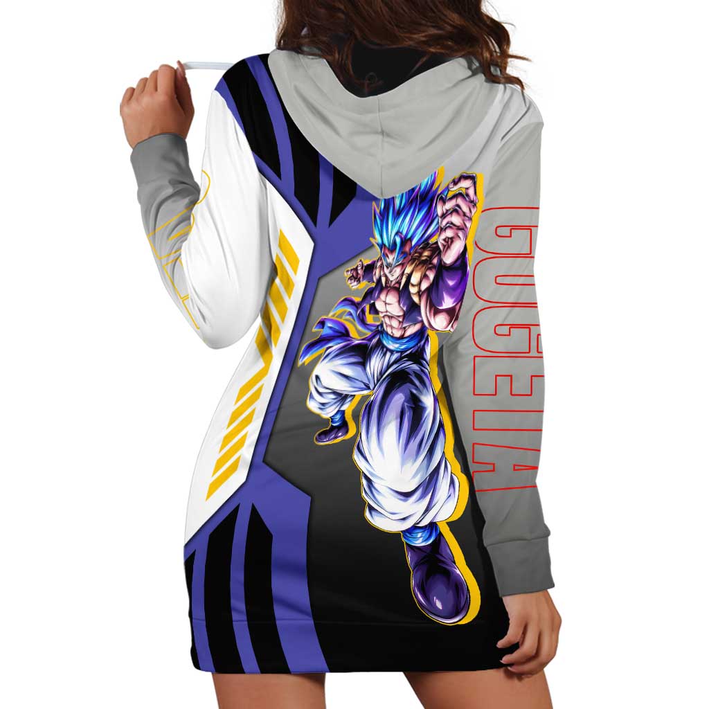 Gogeta from Dragon Ball Hoodie Dress with Super Saiyan Blue Form and Action Pose Design - The Mazicc