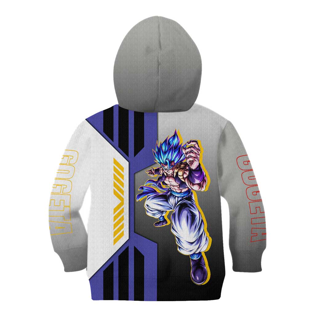 Gogeta from Dragon Ball Kid Hoodie with Super Saiyan Blue Form and Action Pose Design - The Mazicc