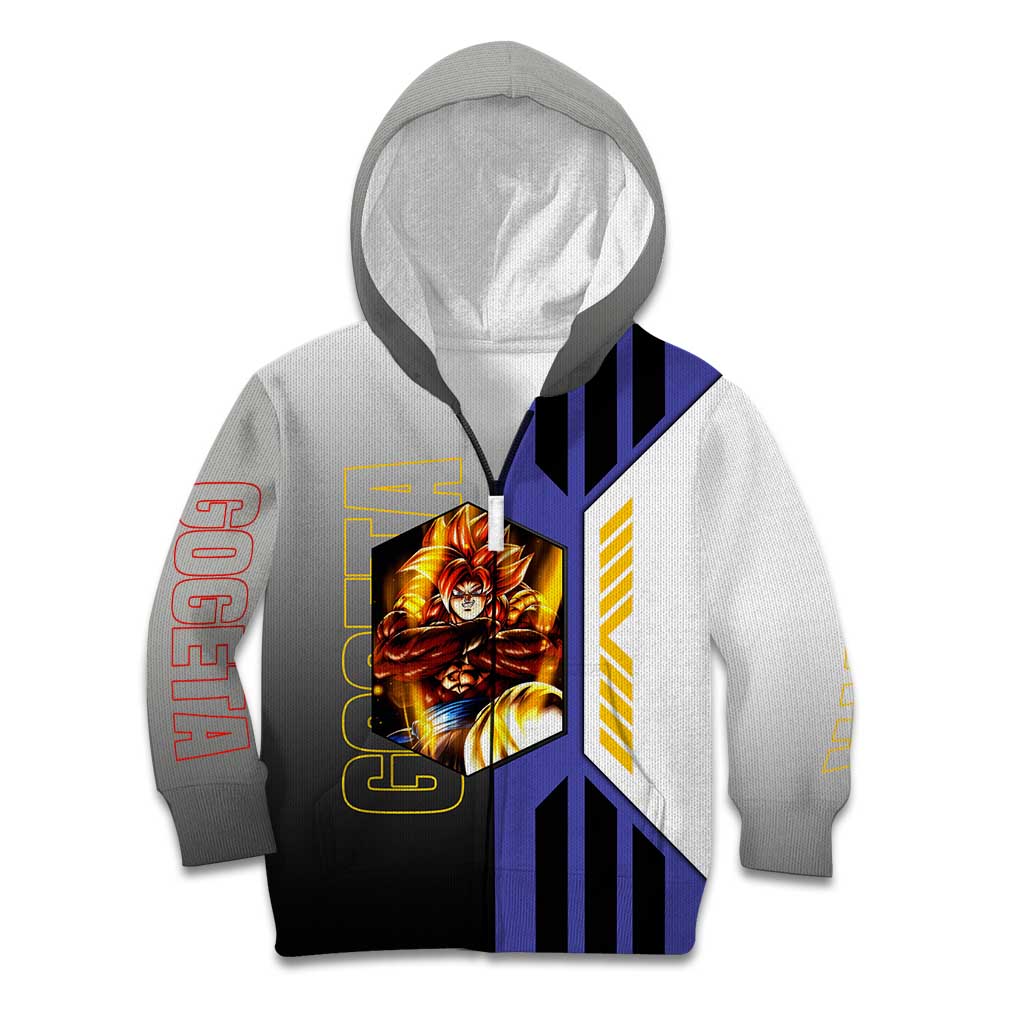 Gogeta from Dragon Ball Kid Hoodie with Super Saiyan Blue Form and Action Pose Design - The Mazicc